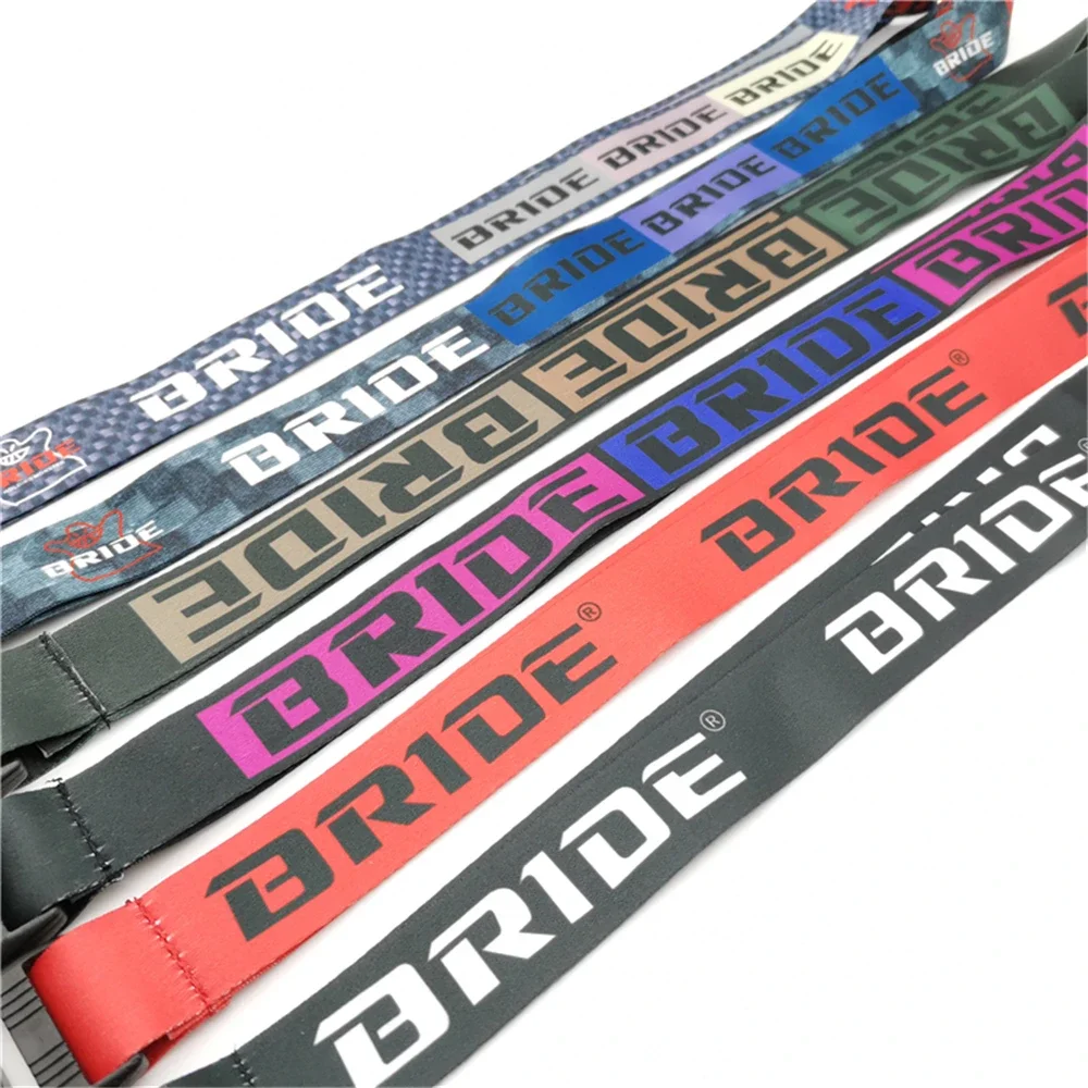 

BRIDE Logo Lanyard Keychain JDM Style Key Neck Hang Rope Mobile Phone Work Card Hanging Rope Car Hand Lanyard Accessories
