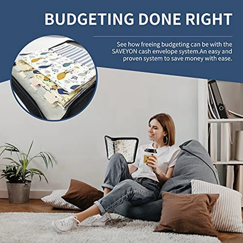 Binder Budget Money Organizer com 12 Envelopes em dinheiro, Envelopes em dinheiro para orçamento, economizando Binder, NEW-A6