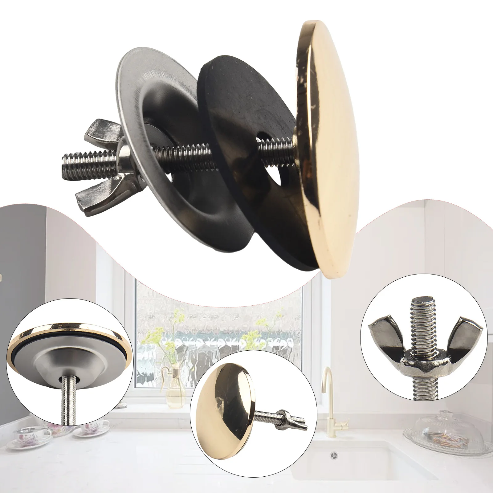 1pcs New Bathroom Bathtub Kitchen Sink Plug Faucet Hole Cover Stainless Steel Tool 5*7*1.2cm Eliminate Clogging Rust Resistance