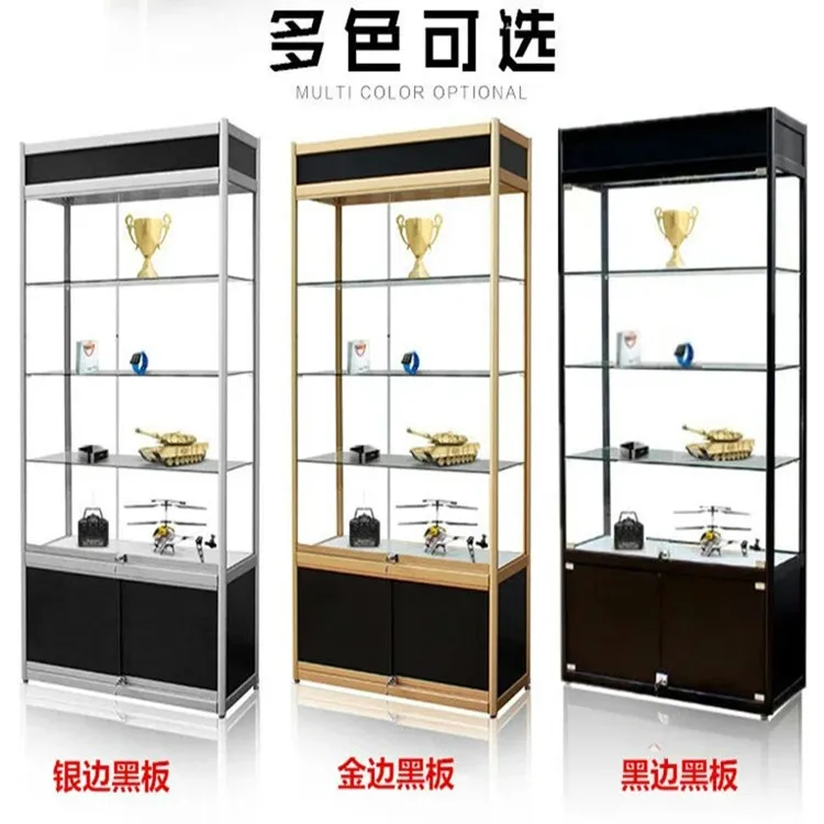 Cosmetics display titanium alloy transparent glass boutique cabinet exhibition hall
