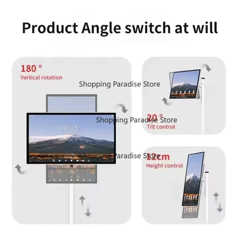 21.5-Inch Andr-oid 13 LCD HDTV Backlight Portable Touch Screen Mobile Smart Interactive Display with 8MP Camera
