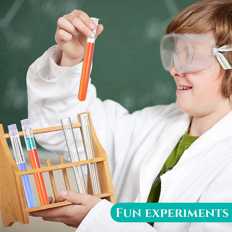 200ชิ้นหลอดทดลองใสพร้อมฝาหลอดพลาสติกขนาด25มล. ขวดพลาสติก16X150มม. สำหรับงานปาร์ตี้การทดลองทางวิทยาศาสตร์