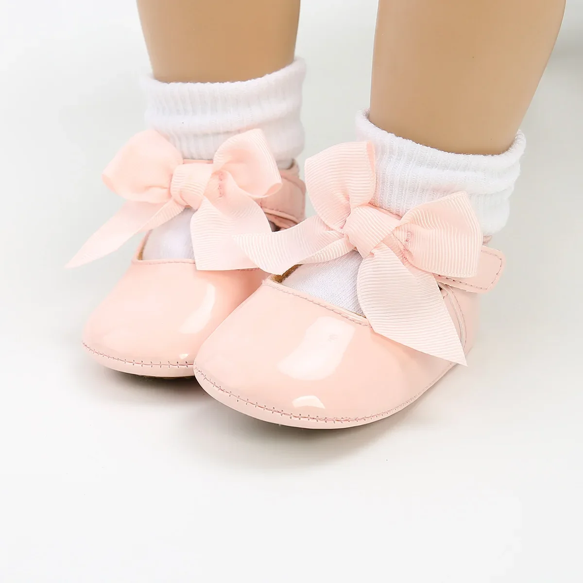 

Baby Girls Mary Jane Flats Anti-Slip Rubber Sole Bow Toddler Princess Dress Shoes