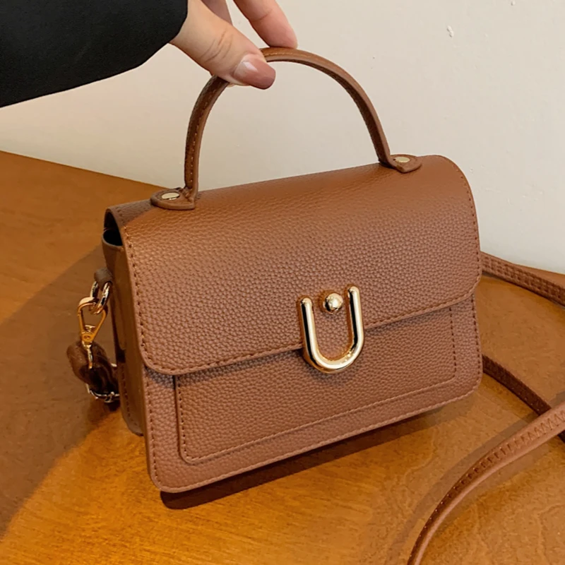 

Women Single Shoulder Bag New Autumn Winter Solid Color Design PU Leather Crossbody Bag Versatile Handheld Small Square Bag