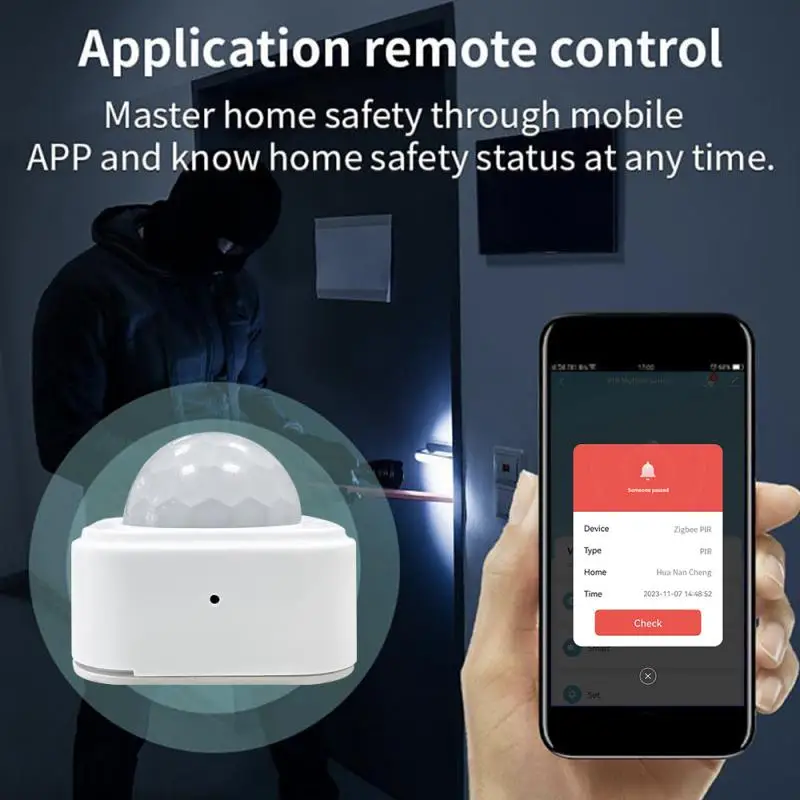 Tuya Zigbee-Sensor de movimiento PIR humano inteligente, Detector de movimiento inteligente de seguridad, funciona con Zigbee Gateway/Hub Smart Life