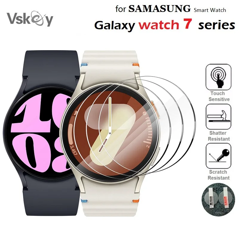 100PCS Smart Watch Screen Protector for Samsung Galaxy Watch 7 FE 40mm 44mm Ultra 47mm Round Tempered Glass Protective Film