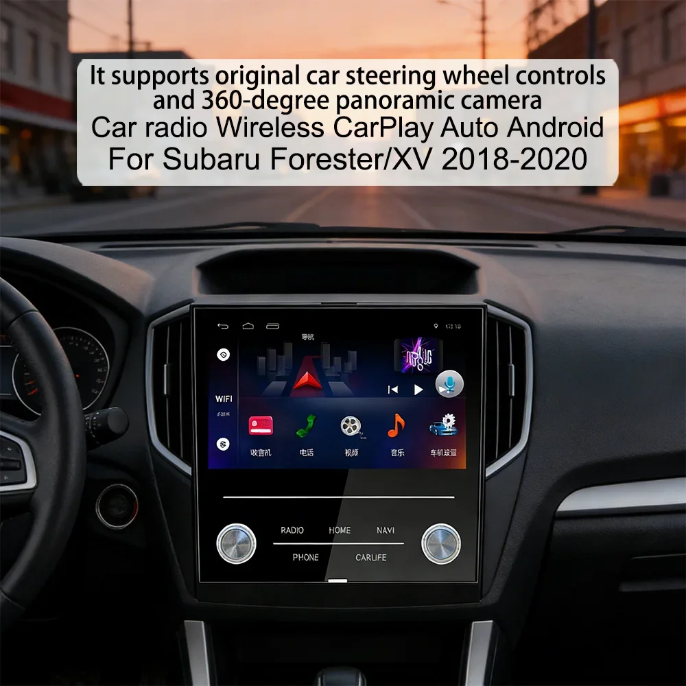 Radio para Auto de 8" con Pantalla IPS, Sistema Linux, para Subaru Forester/XV 2018-2020, CarPlay Inalámbrico, Android Auto, 4G LTE, WiFi, GPS, RDS, Bluetooth