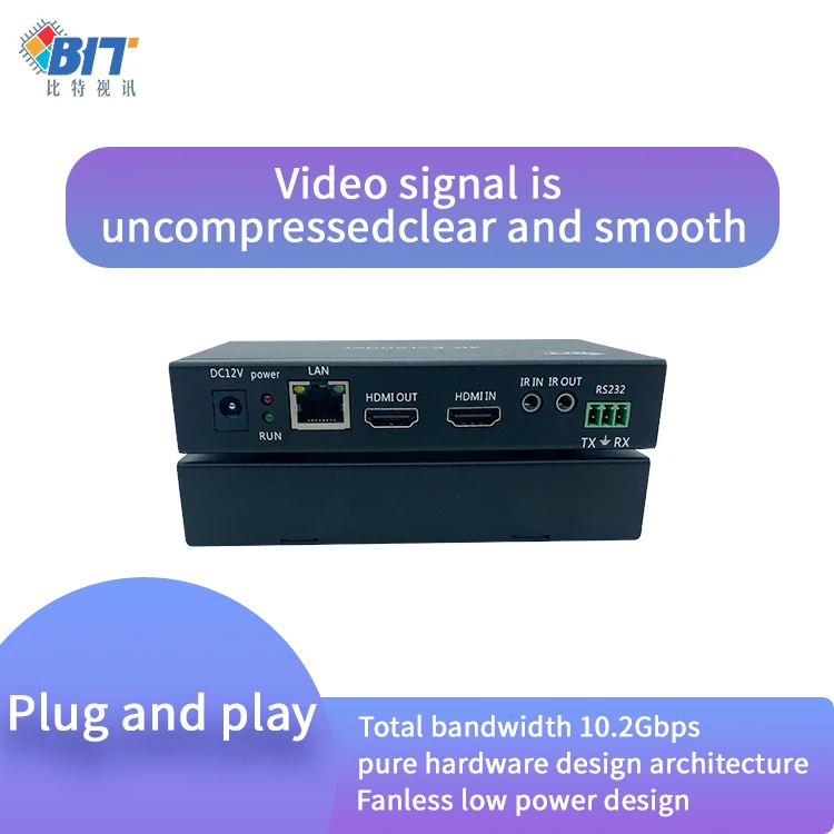 Plug & Play POE 70M 4K60Hz HDMI Extender Over CAT6 With IR RS232 | for Exhibition LCD Splicing Wall Project