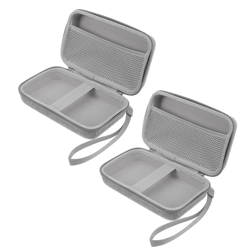 

2pcs Suitcase Gray Storage Bag for Women Travel Makeup Suitcase Makeup Case Bag Small Size H Luggage