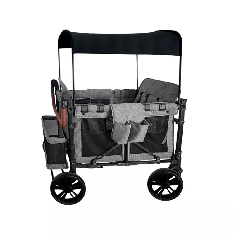 4 Seat Collapsible Children Luxury Folding Heavy Duty Utility Cart Outdoor Foldable Garden Camping Wagon Trolly Convertible