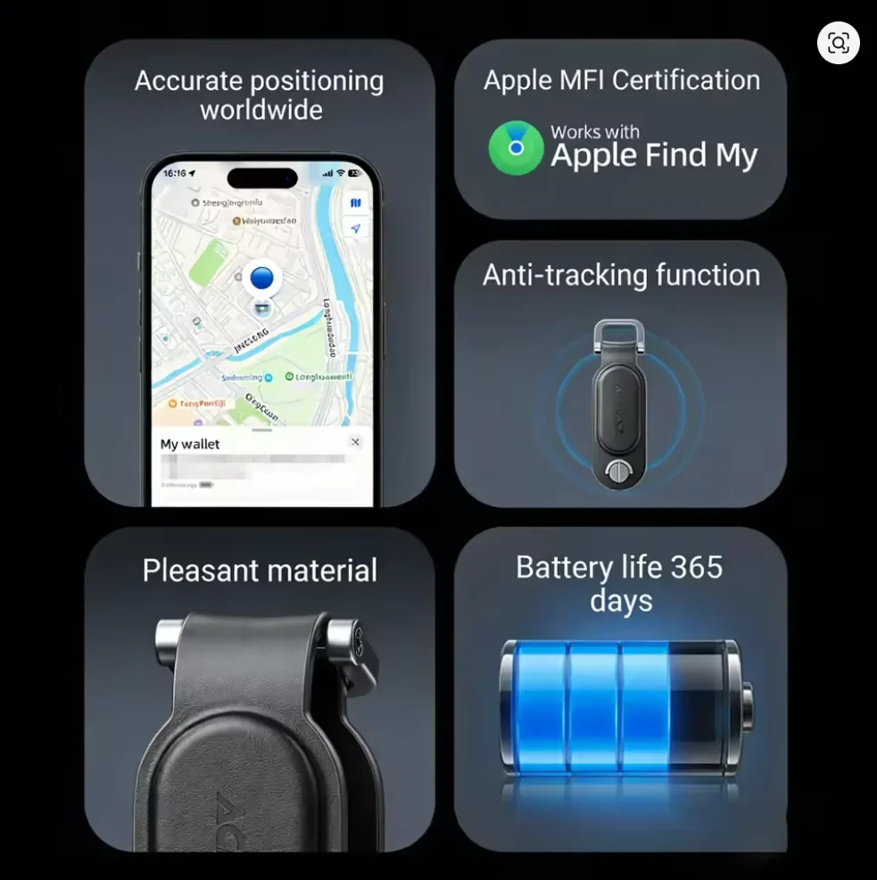 Keychain Tracker Smart GPS Location Tracker Support For Apple Find My Portable Anti Lost Positioning Device Finders Wallet Track