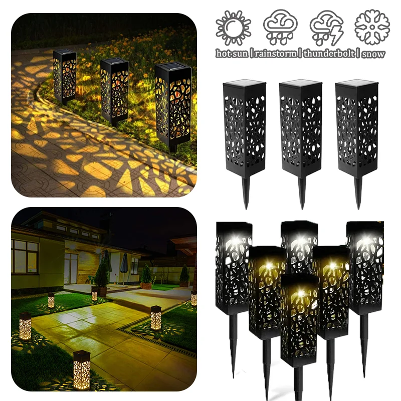 

Уличные солнечные фонари, креативные светодиодные выдолбленные пейзажные газонные лампы, водонепроницаемый солнечный садовый светильник для украшения патио