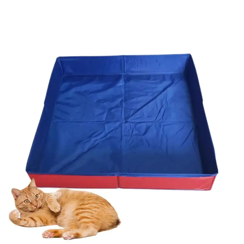 Doggie Swimming Pool PVC Square-Shaped Folding Dog Bath Pool Non-Inflatable Save Space Pet Puppy Bathing Tub For Puppy Cats