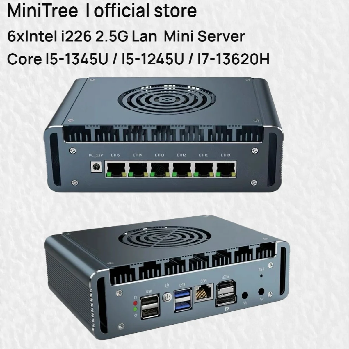 Fan Cooling Mini Firewall Server 6xi226 2.5G Lan Intel Core i7-13620H i5-1345U PFsense Ubuntu Mini PC Gateway DDR5 RAM 2.5" SATA