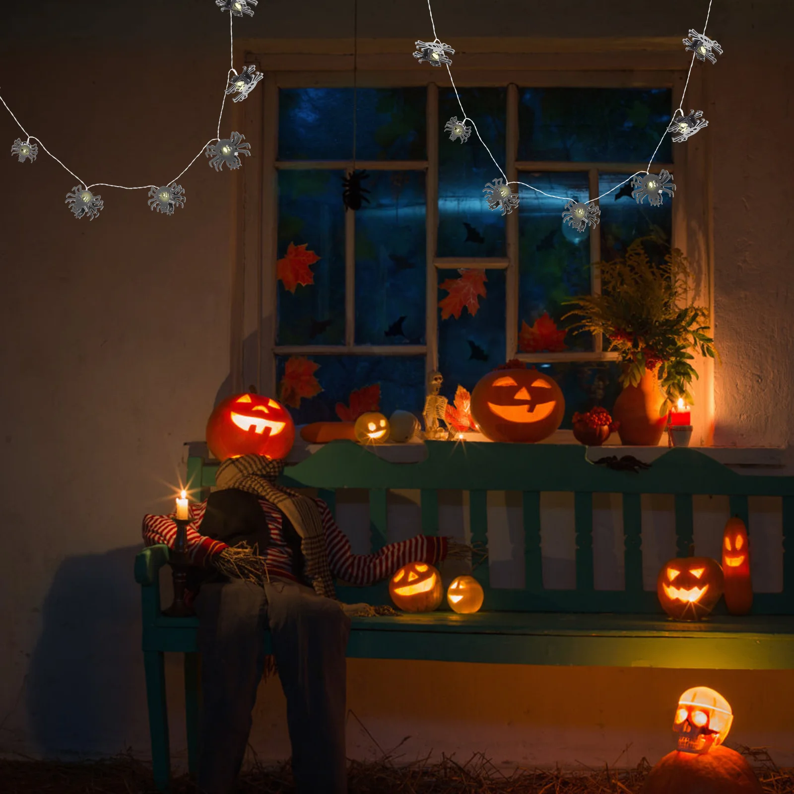 

Halloween Spider String Lights 1.5m 10 LED Decorative Stair Bar Garden Indoor Outdoor Party Festive Decor Spider Light