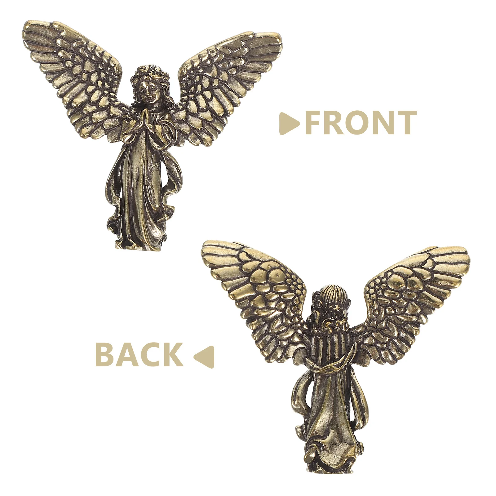 تمثال ملاك نحاسي رائع بأجنحة معقدة، ديكور منزلي روحي لأجواء سلمية، مثالي لساحة الحديقة