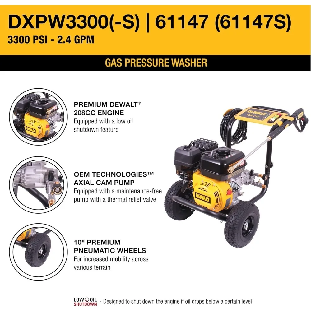 3300 PSI 2.4 GPM Gas Cold Water Pressure Washer