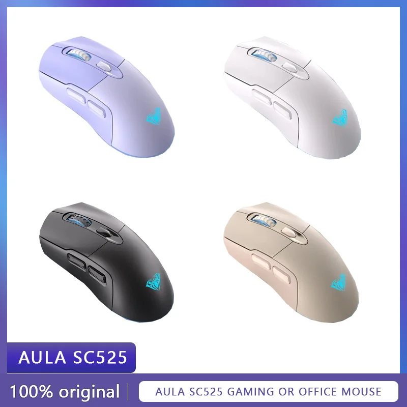 

AULA SC525 Computer Peripherals Wireless Bluetooth Dual Mode Mouse Rechargeable Mouse RGB Light Effect Game Esports Laptop