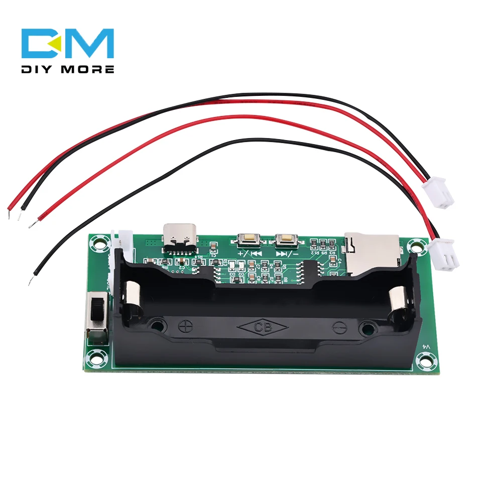 diymore PAM8403 Amplifier Board 2*5W 2.0 Channel Stereo Class D Audio Amplifier Bluetooth 5.0 18650 Battery Holder TF Card