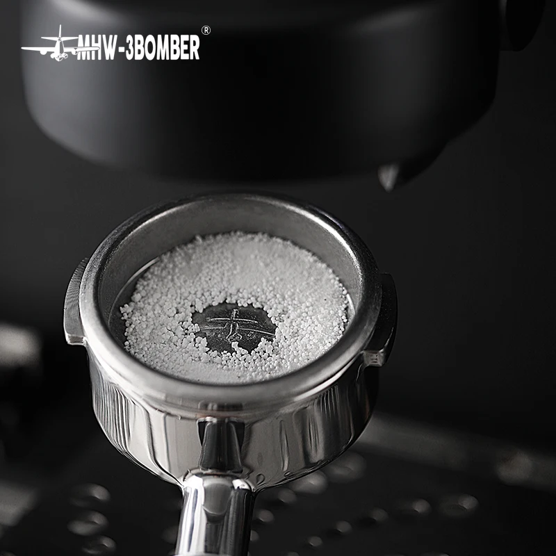 MHW-3BOMBER Coffee Machine Cleaning Powder Bowl and Brush Set Stainless Steel Espresso Maker Clean Tools for 58mm Filter Baskets