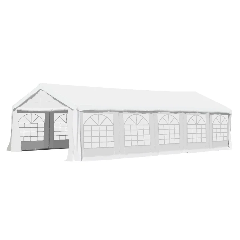 32' x 16'  Heavy Duty Party Tent Large Outdoor Carport Canopy Wedding Event Gazebo, with Removable Sidewalls - White