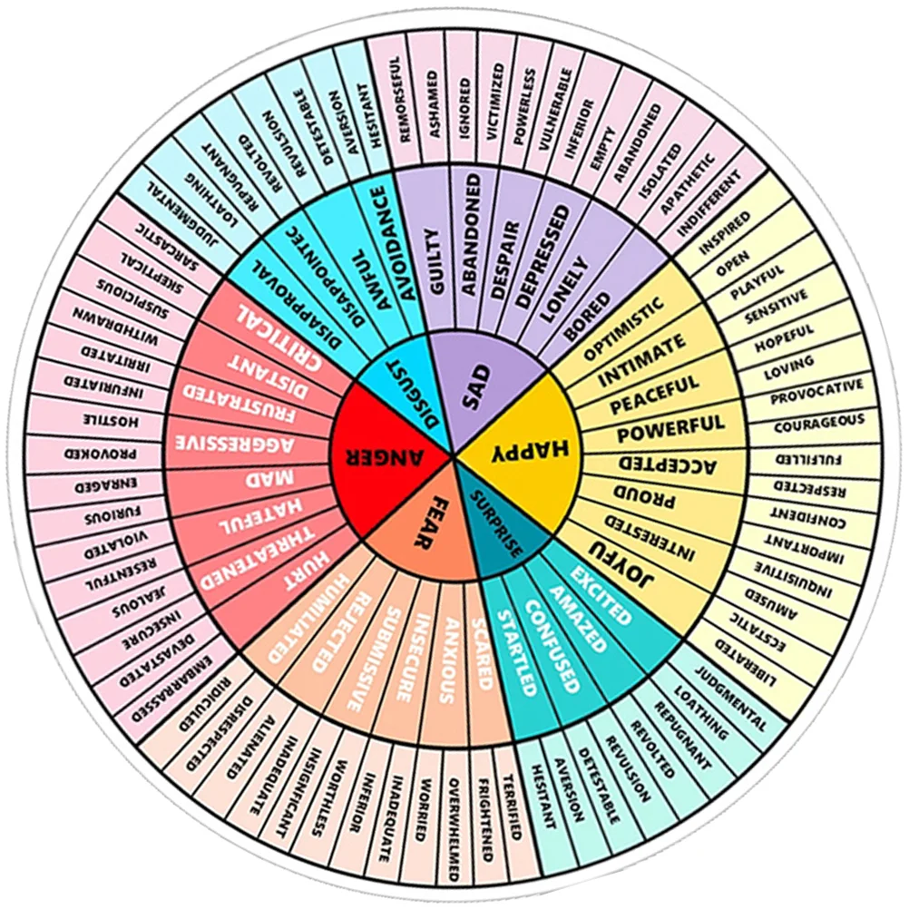 Emotion Wheel Feeling Sticker Feelings Chart Emotions Aldult Decal Pvc Rubber Soft Magnetic