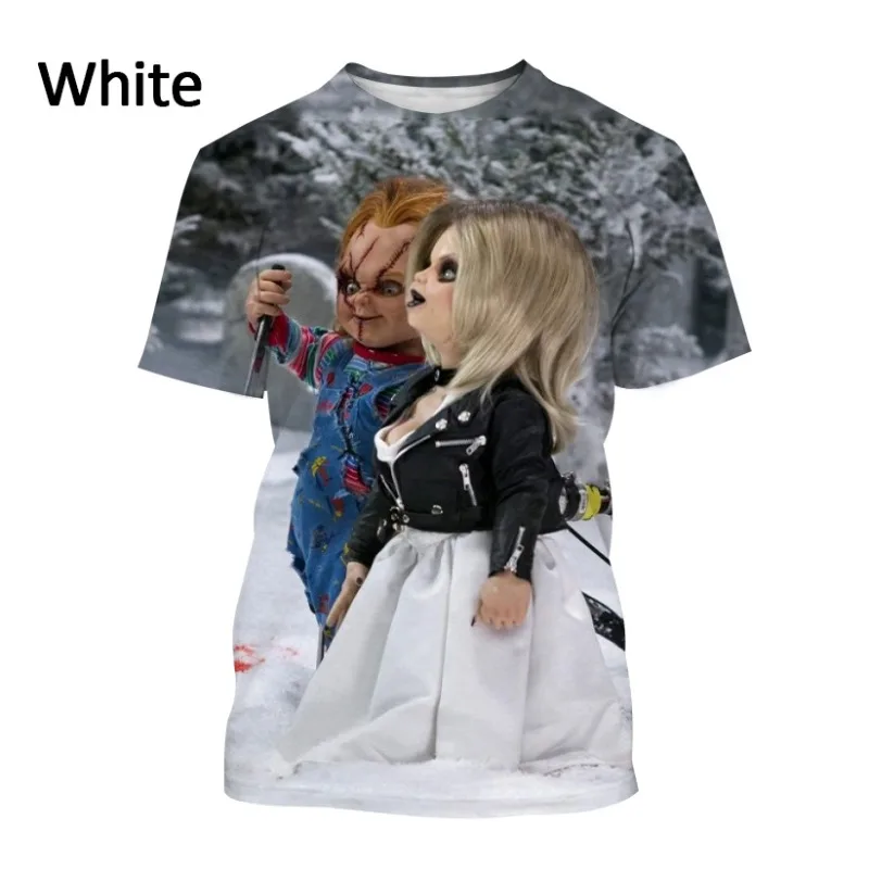 Summer New Horror Chucky Doll 3D Printing T Shirt Casual Personality Horror Movie Hip-hop Unisex T-shirt