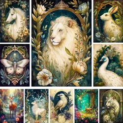 Fantasy Animals Lion Peacock Printed Canvas 11CT Cross Stitch Embroidery Kit Handmade Craft Hobby Knitting Sales Needle Stamped