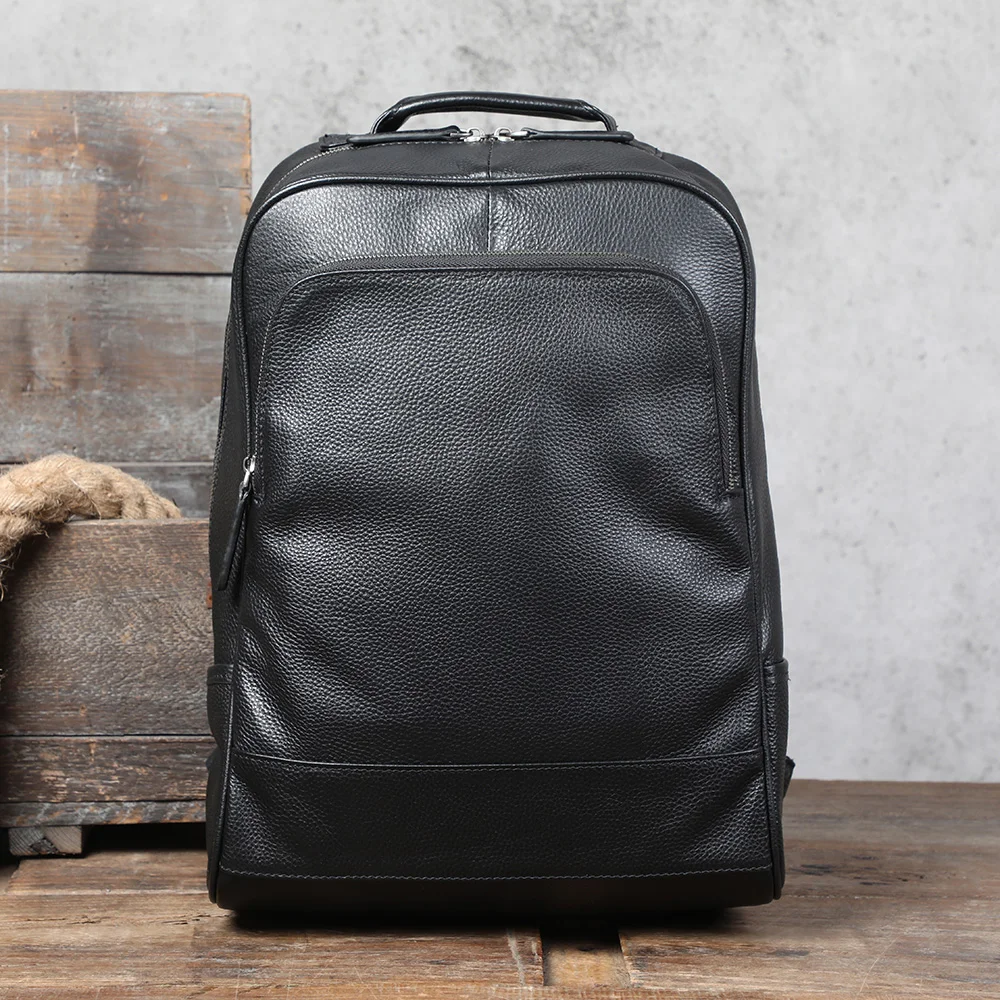 S.WORKER Großer Klassischer Echtleder-Tagesrucksack Geschenk für Männer Lässige Schultaschen Reise-Herrenrucksack – Detail 7