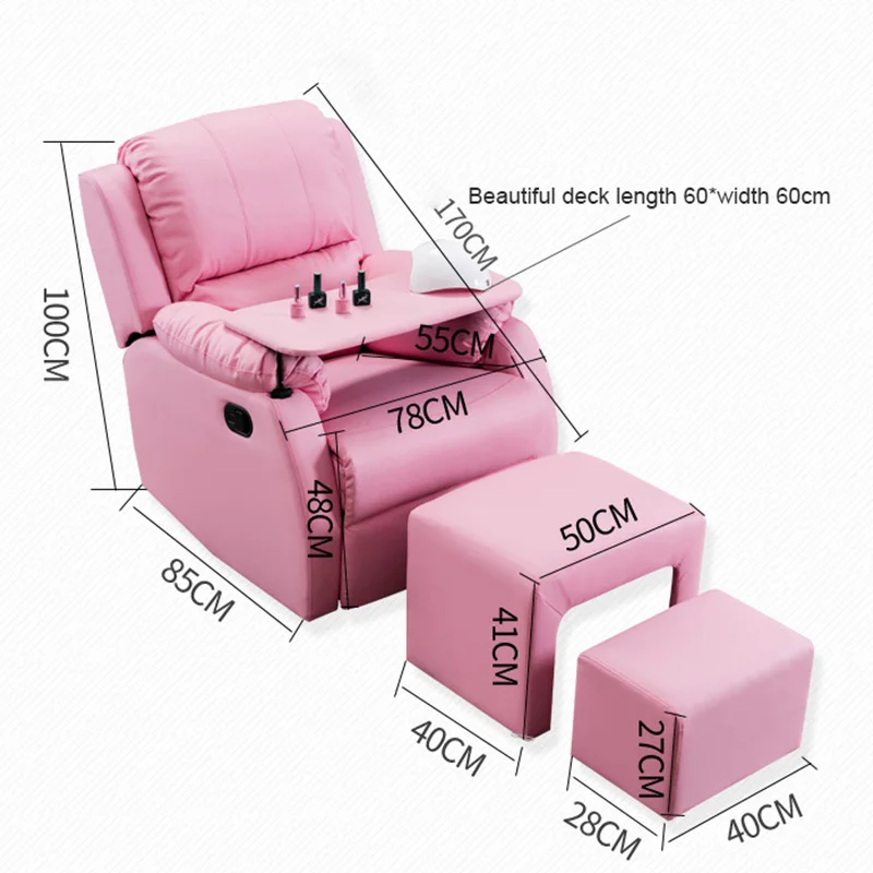 Pink Luxury Foot Salon Equipment Massage Manicure Spa Chair Luxury Beauty Pedicure Chair For Nail Salon