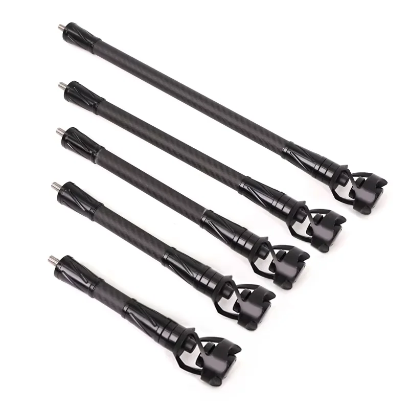 Archery Compound Bow Carbon Stabilizer Balance Bar Stabilizer 6''/8''/10''/12''/15" Rubber Damping Rod Shock Absorber