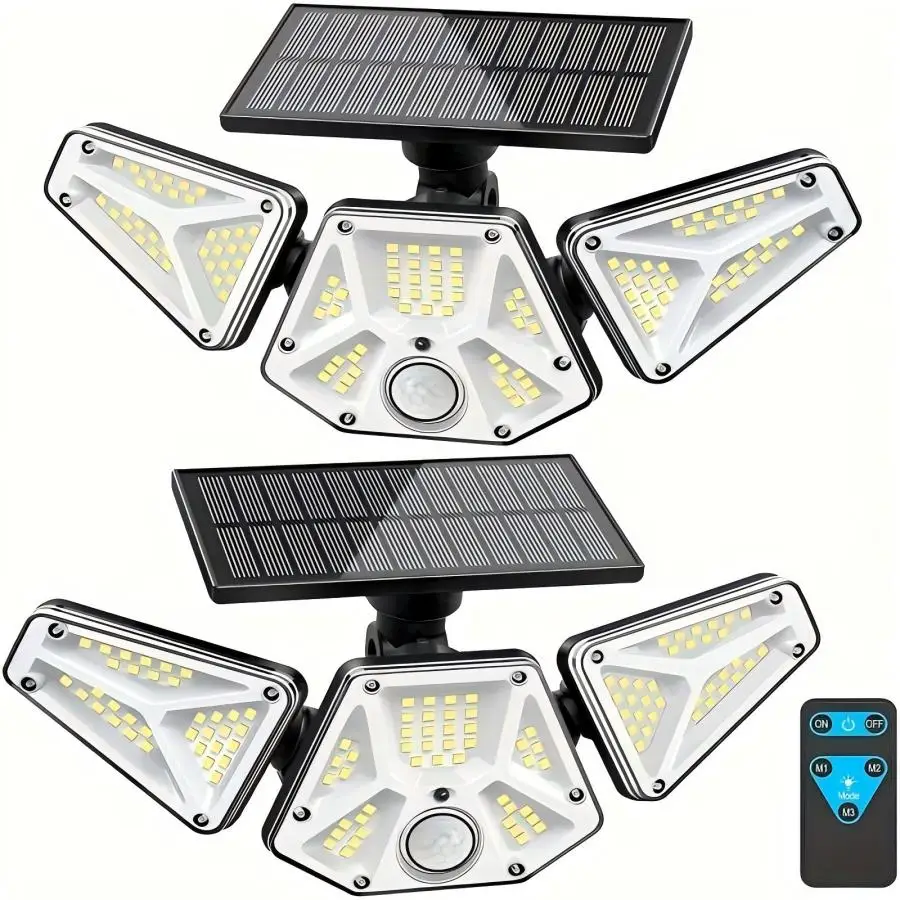 

Solar Outdoor Lights, 2Pack Motion Sensor Flood Security Light with Remote Control for Outside Garage Yard