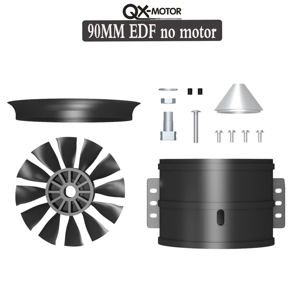 QX-MOTOR 30mm 50mm 64mm 70mm 80mm 90mm EDF Ducted Fan 12-Blade No Motor for RC Fixed-wing Jet Model Parts