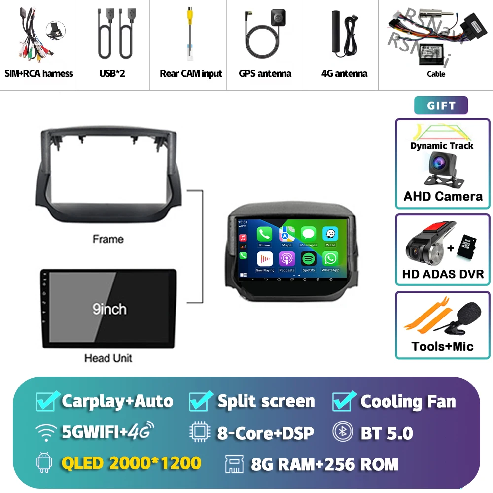 Android 15 Carplay Auto 2 K Scherm Autoradio Multimedia Speler Voor Ford Ecosport 2013-2017 DSP 2din autoradio Stereo Qualcomm