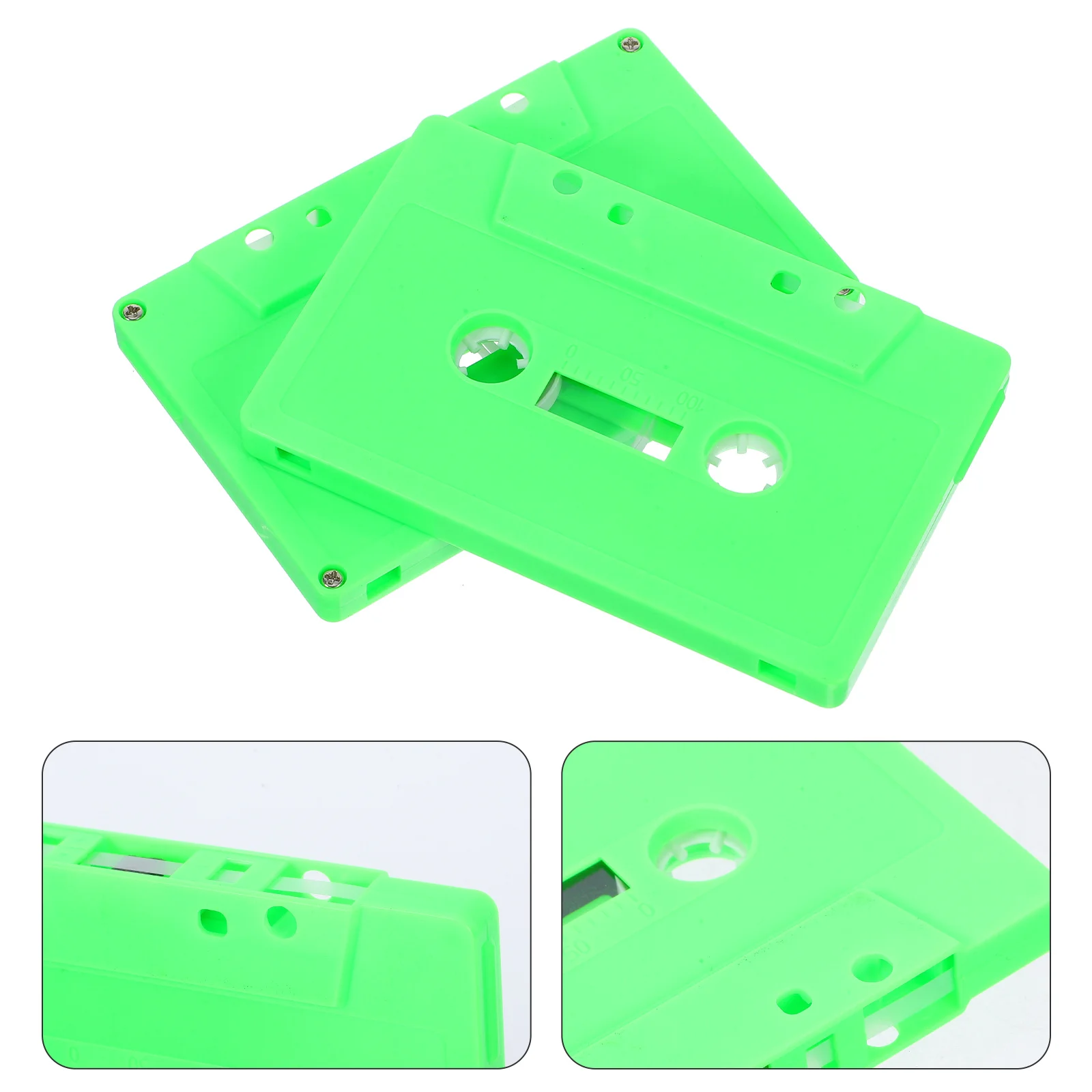 

2Pcs Empty Cassette Tape Storage Box Retro Design for Home Desk Bookshelf Blank Recording Tape Organizer Holder