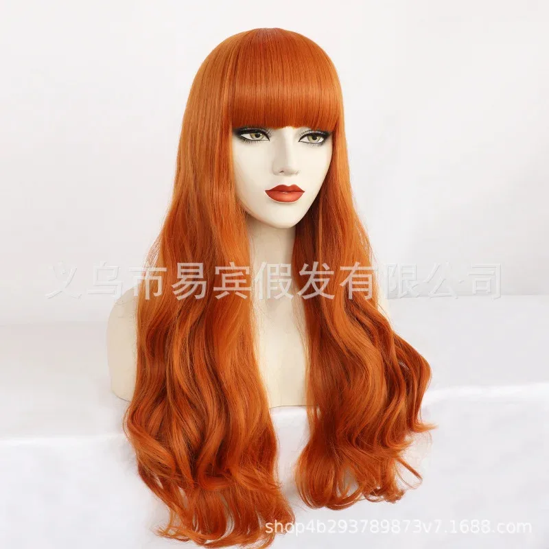 Cosplay Yibin European and American Style Wig African Wig Big Wave Long Curly Hair Rose Net Wig Sheath Popular