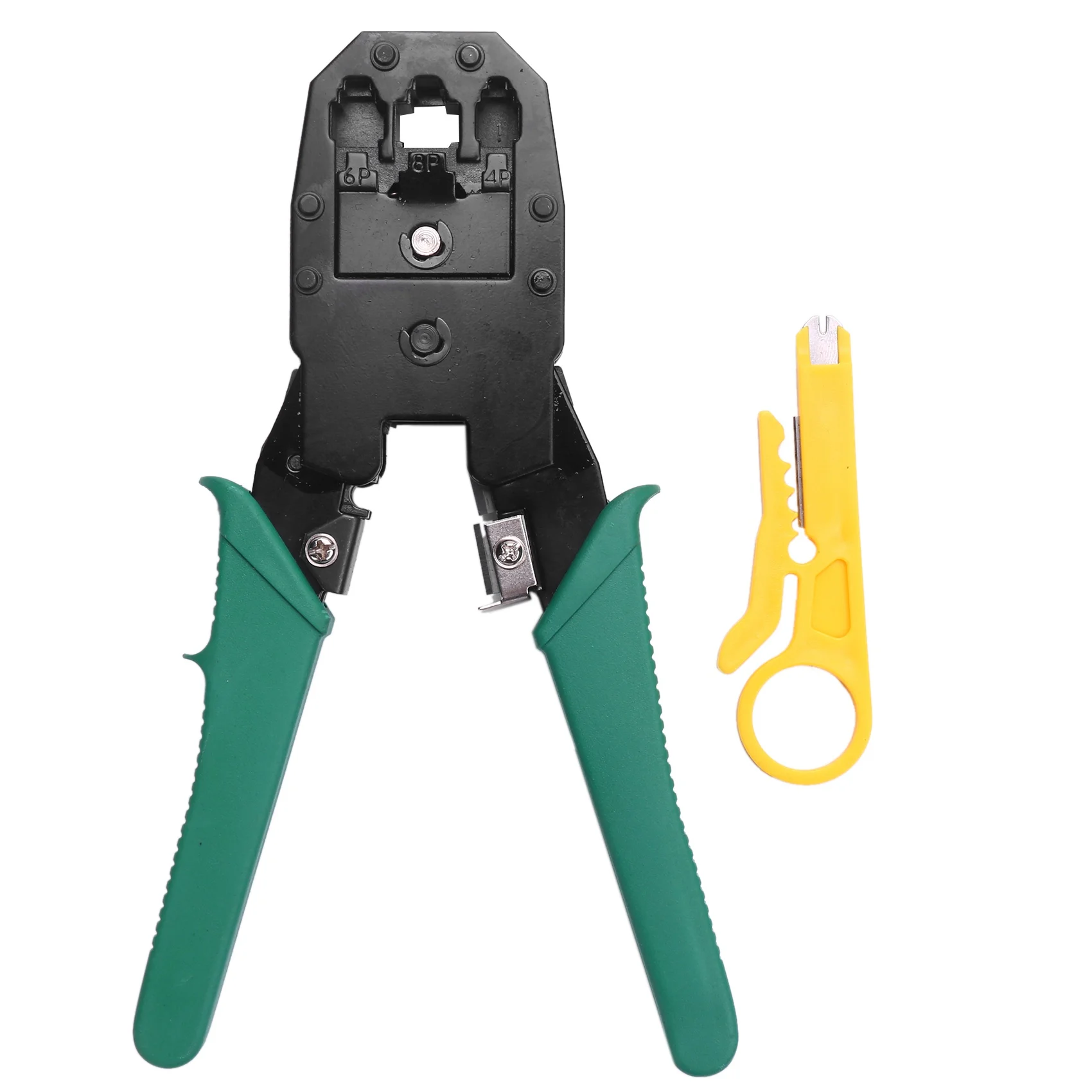 Rj45 Crimper Network Hand Tools, with Mini Cable Punch Down Stripper Cutter - RJ11 RJ12 RJ45 Crimper Pliers for Network and