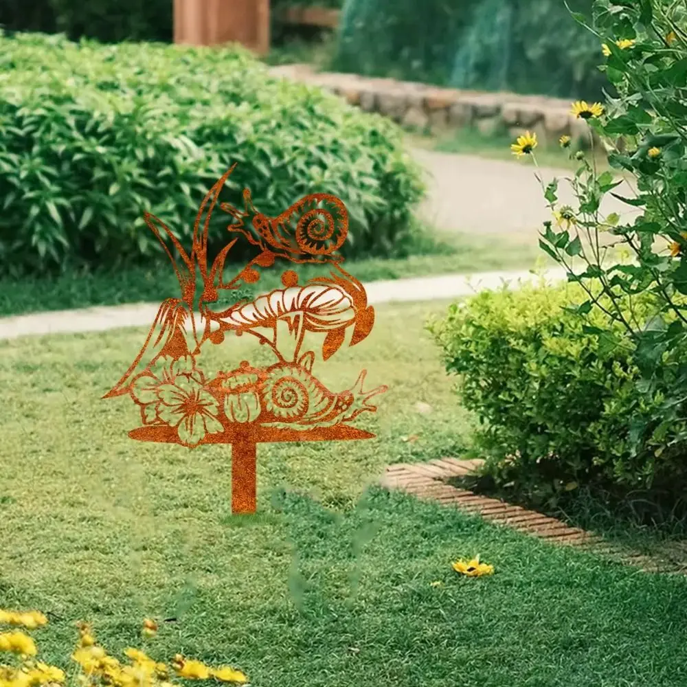 Crafts Metal Decorative Garden Stakes Creative Plant Shaped Garden Pile Art Antique Design Floor Plugs Yard