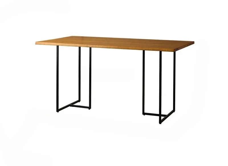 

Скандинавский современный простой обеденный стол из цельного дерева, обеденный стол из самшита из кованого железа в индустриальном стиле с натуральными краями