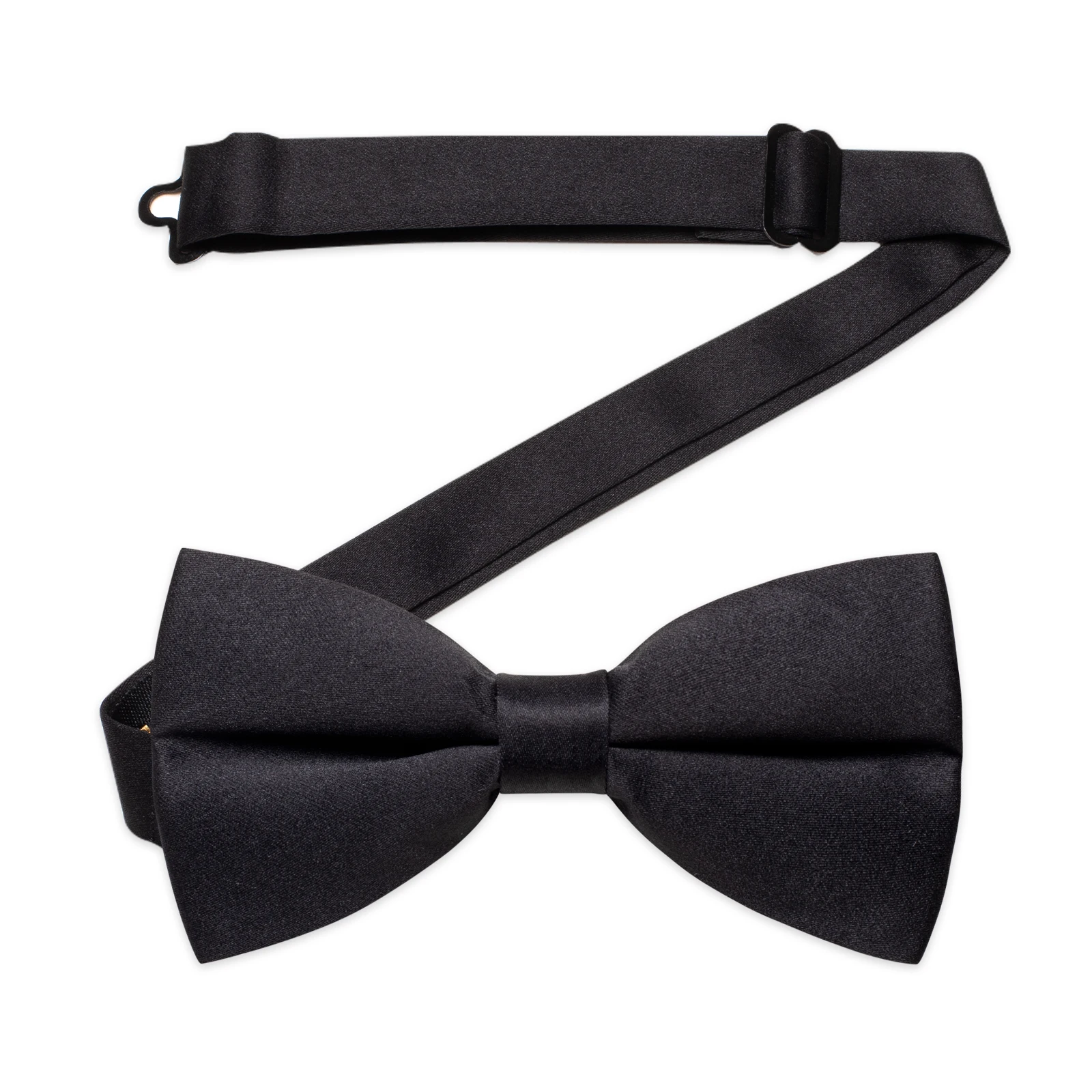 Novalty Bowties for Father and Son Wedding Party Accessories Luxury Silk Soild Black Bow Ties for Men and Boys Free Shipping