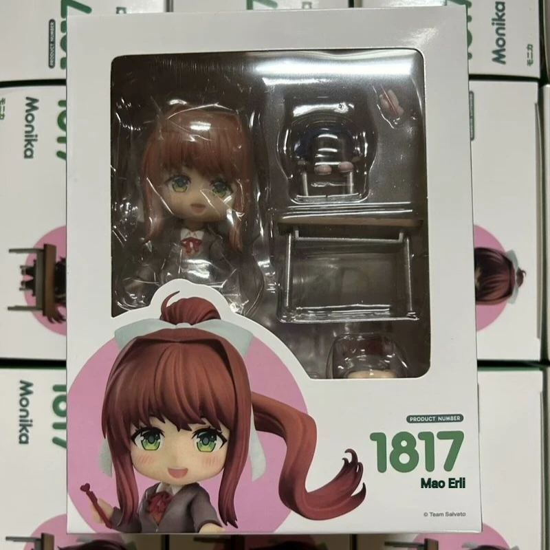 Figuras de Club de literatura Doki Doki de 10cm, figuras de Anime Monika, muñeca versión Q para chica bonita, modelo de adorno Gk, juguetes de cumpleaños, regalos