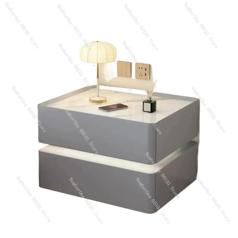 Modern Solid Wood Bedside Table with Drawer for Bedroom Living Room Nightstand