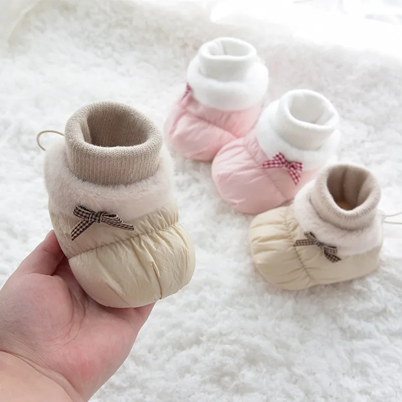 

0-12M Newborn Toddler Shoes Baby Winter Boots Boy Girls Bootie Soft Slippers Cute Shoes Winter Non-Slip Baby Warm Shoes