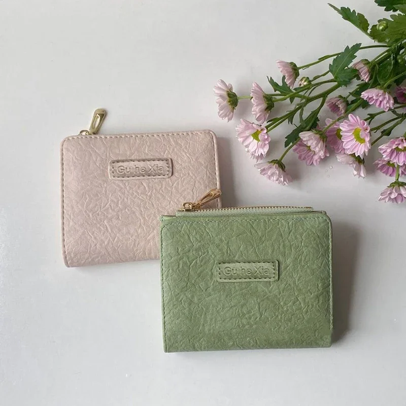 محفظة ريترو متعددة الاستخدامات للنساء والفتيات، حامل معرف متعدد الوظائف، حامل بطاقات بسحاب عالي الجودة، محفظة عملات معدنية بسيطة