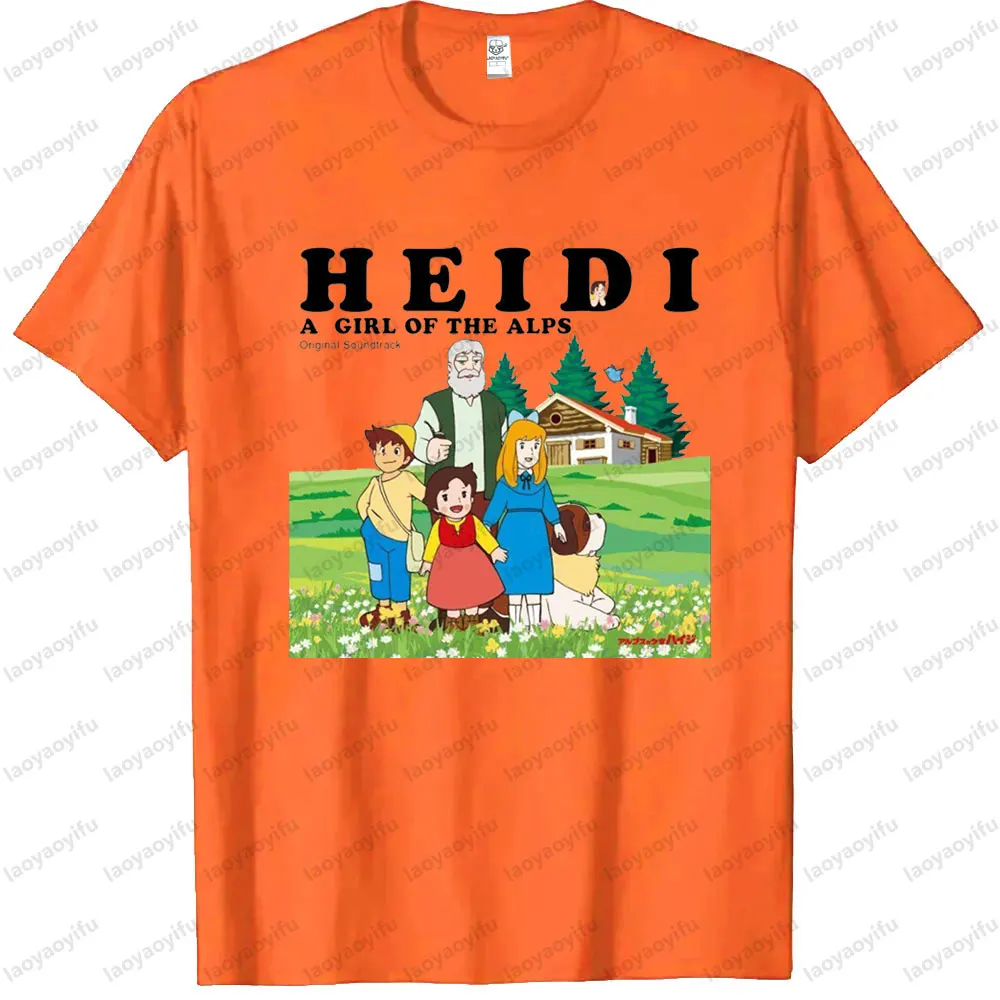 Personnage de dessin animé imprimé motif créatif Design t-shirt Heidi la fille des Alpes thème unisexe t-shirt hauts femmes été t-shirt
