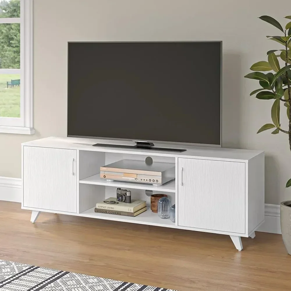 

TV Stand Television StandsTVConsole Unit with Shelf and 2 Doors Storage Cabinets for Living Room Bedroom for TVs up to 70 Inches