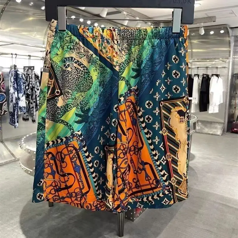 Tendencia 2025, novedad de verano, traje informal ligero de lujo de manga corta a la moda con estampado de marca