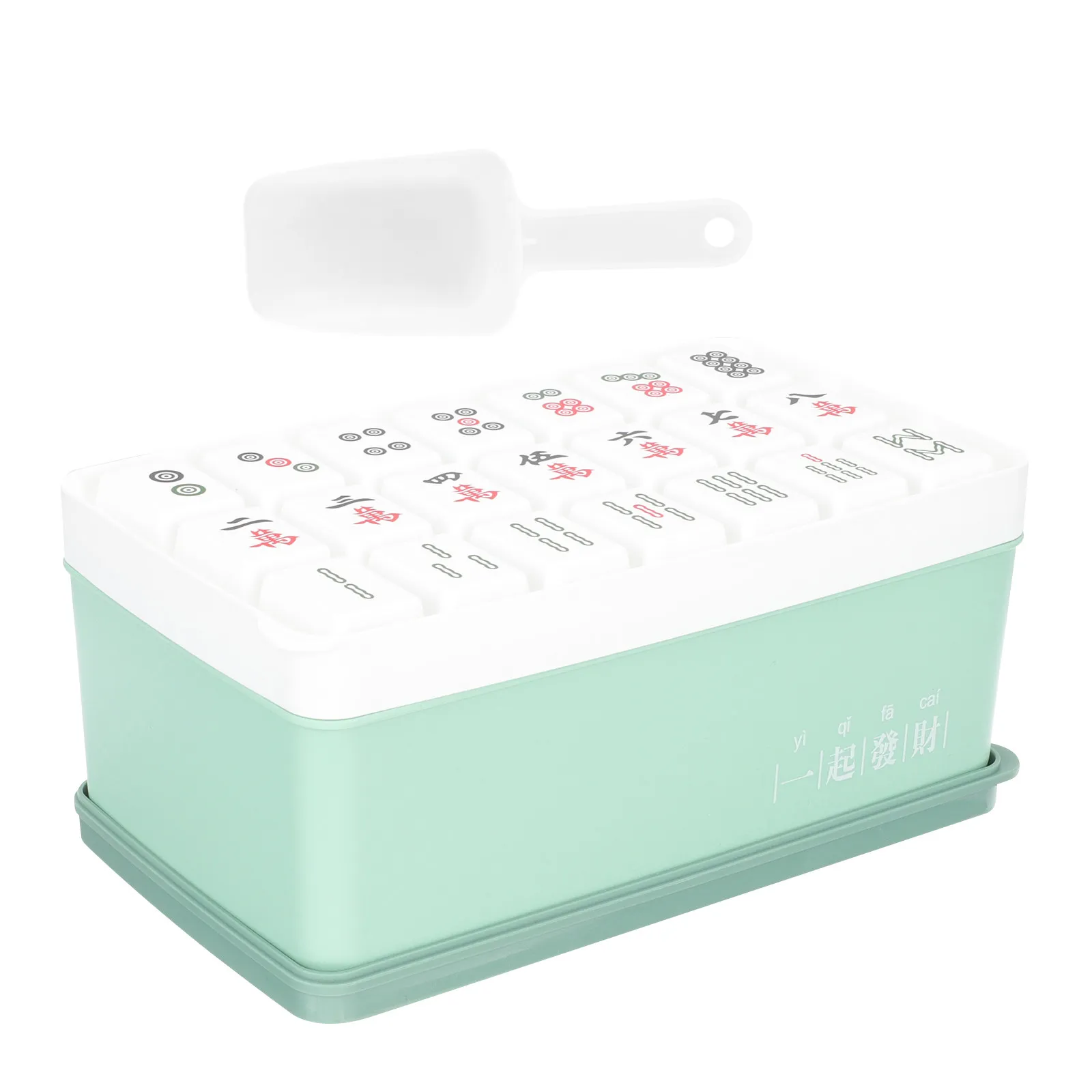 1Set Mahjong Ice Cube Mold with Push Lid Non-Stick Freezer Tray for Juice Soup Water Home Hotel Kitchen Summer Use Convenient