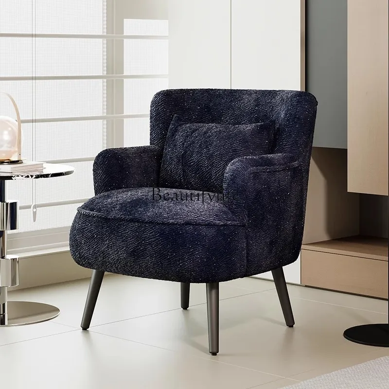 

Medieval single sofa small apartment living room bedroom designer simple balcony leisure chair