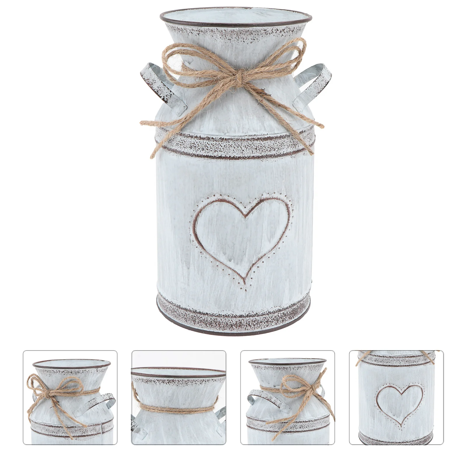 

Heart-shaped Flower Arrangement Ornaments Small Item Storage Plant Pot Iron Holder Display Flowerpot Practical Vase Home